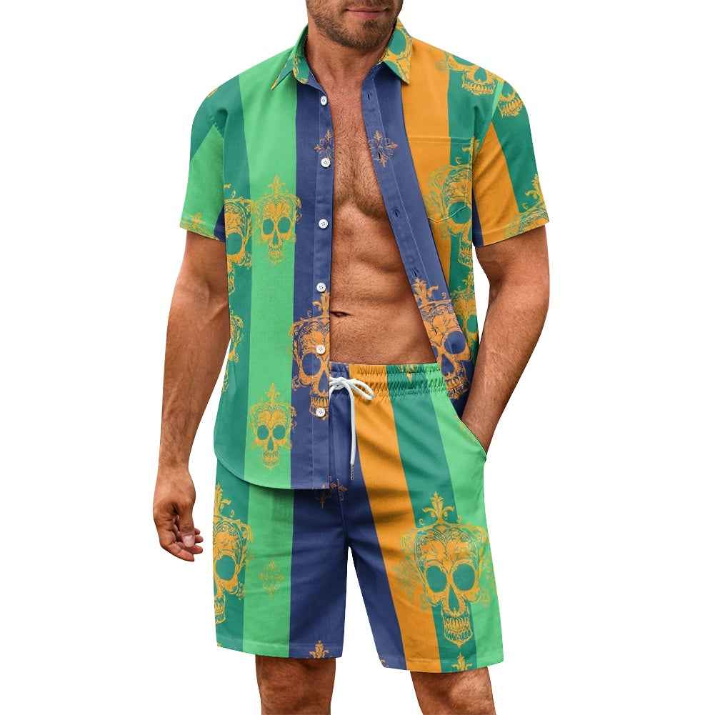 Men's Matching Set - Two Piece Shorts Outfit for Summer