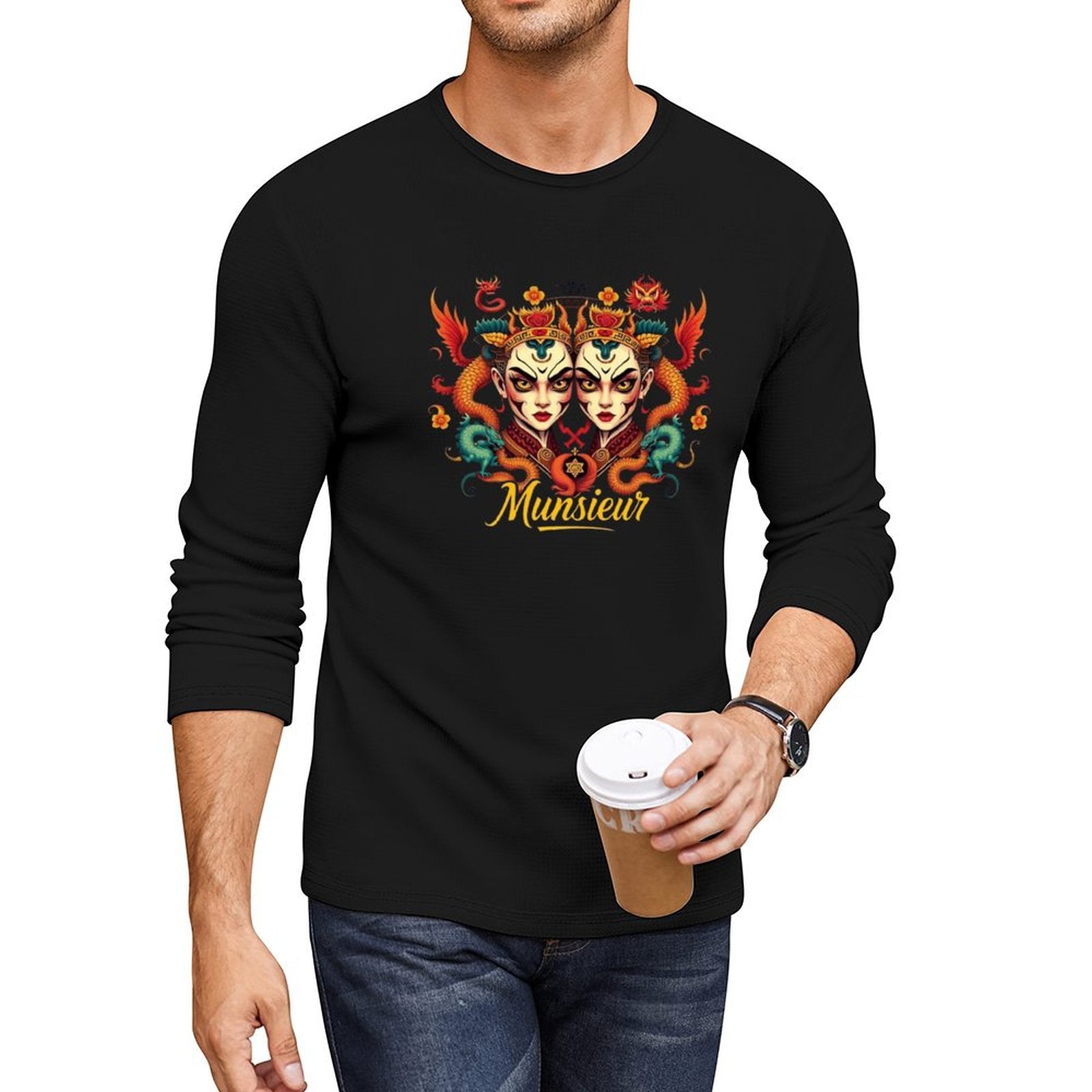 Munsieur Long Sleeve Tee for Men: Perfect for Layering and Standalone Wear