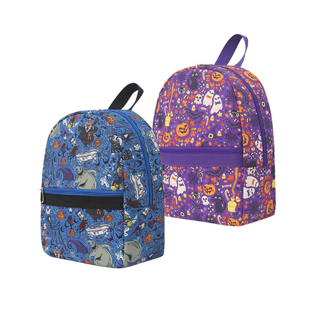 Pumpkin witch pattern digital print backpack, waterproof nylon backpack purse, student backpack purse,