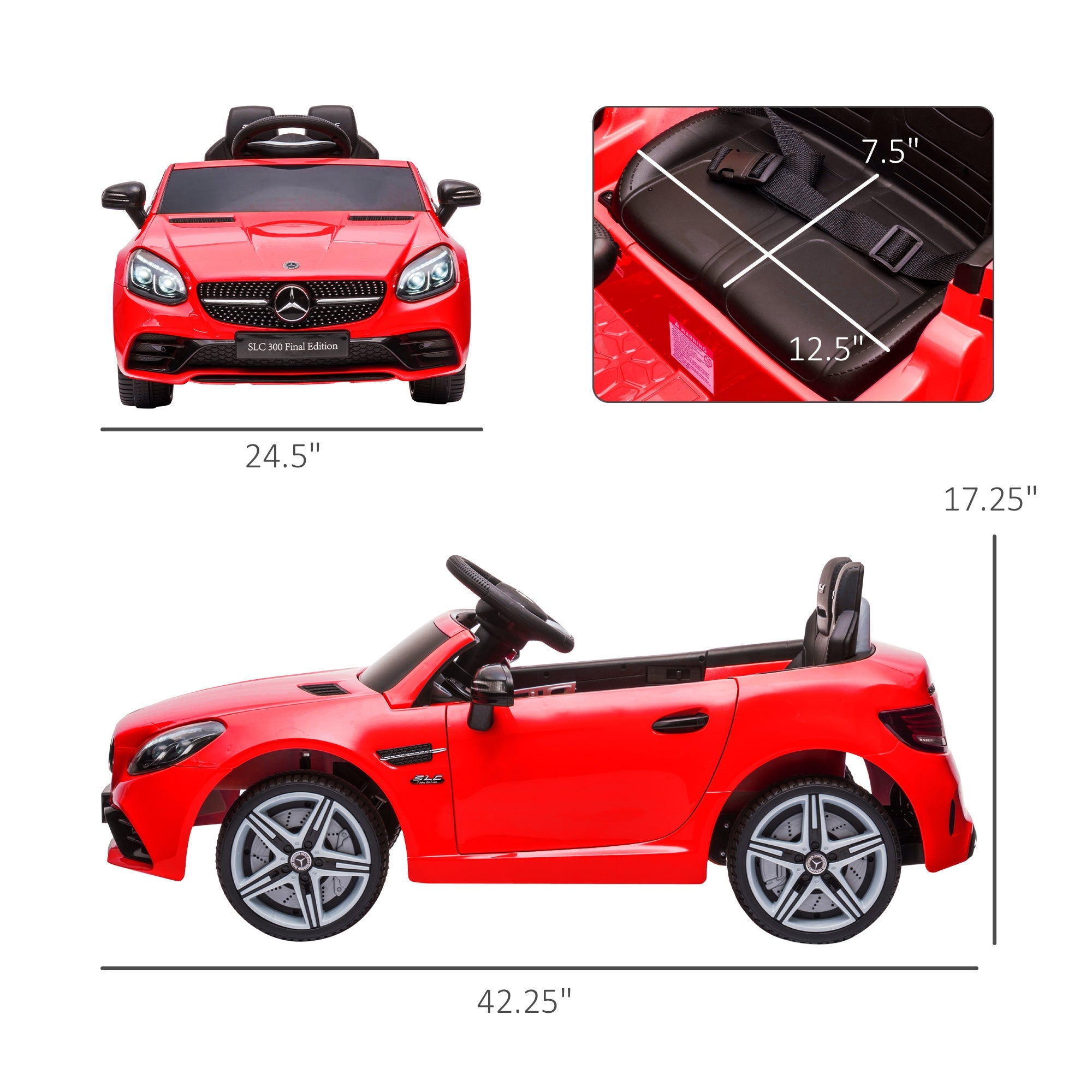 Electric Ride-On Car for Kids with Remote Control, Dual Motors, Music and Lights