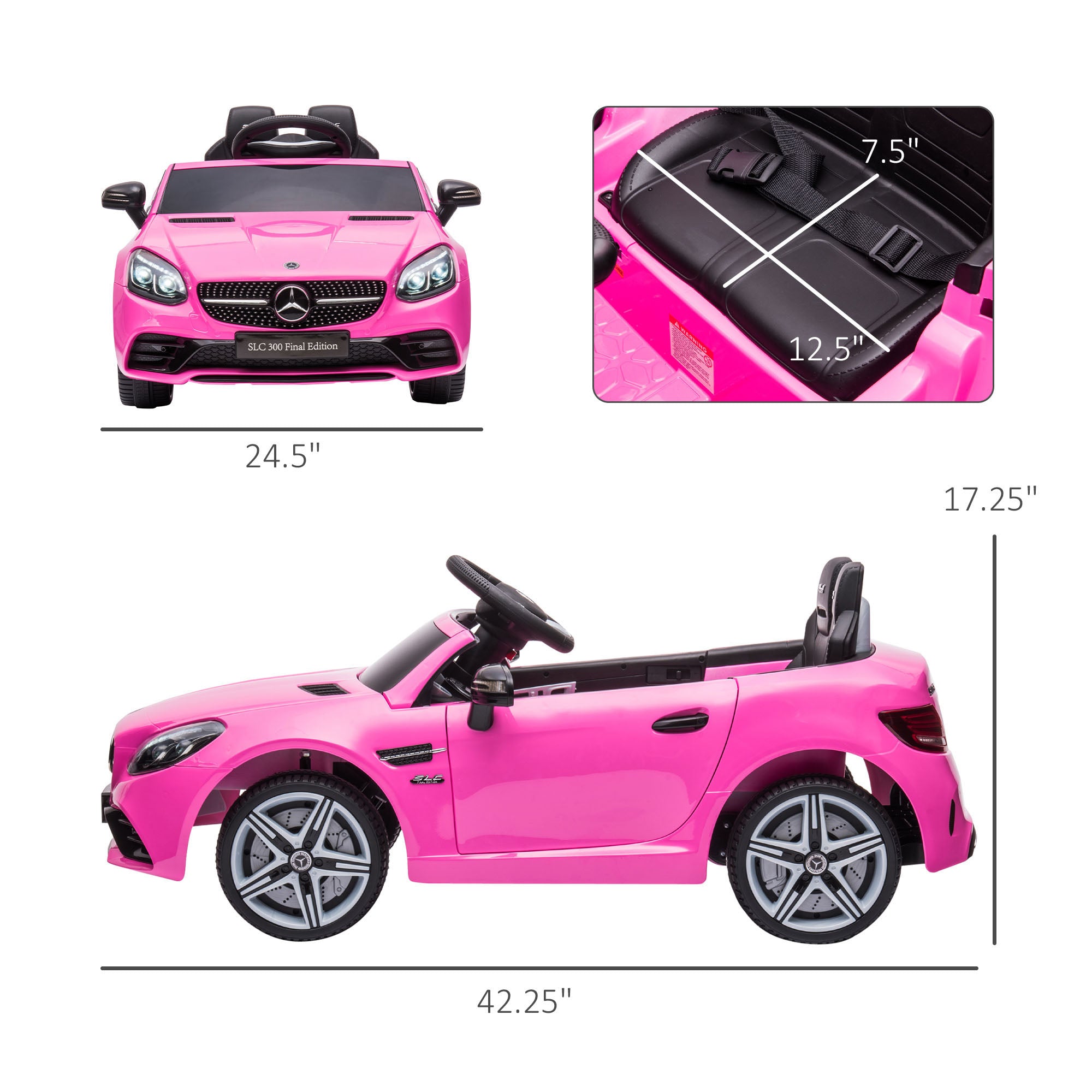 Electric Ride-On Car for Kids with Remote Control, Dual Motors, Music and Lights