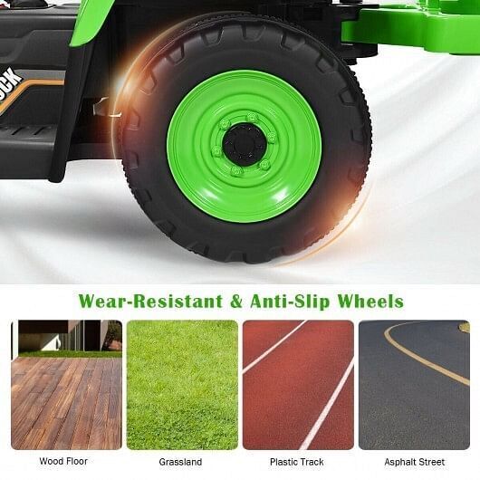 3-Gear-Shift Ground Loader Tractor for Kids 3+ Years - Green