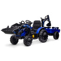3-in-1 Electric Ride-On Excavator Bulldozer with Trailer for Kids - Remote Control Toy
