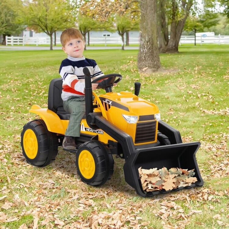 3-Speed 12V Electric Ride-On Excavator Truck with Music, Lights, and Remote Control