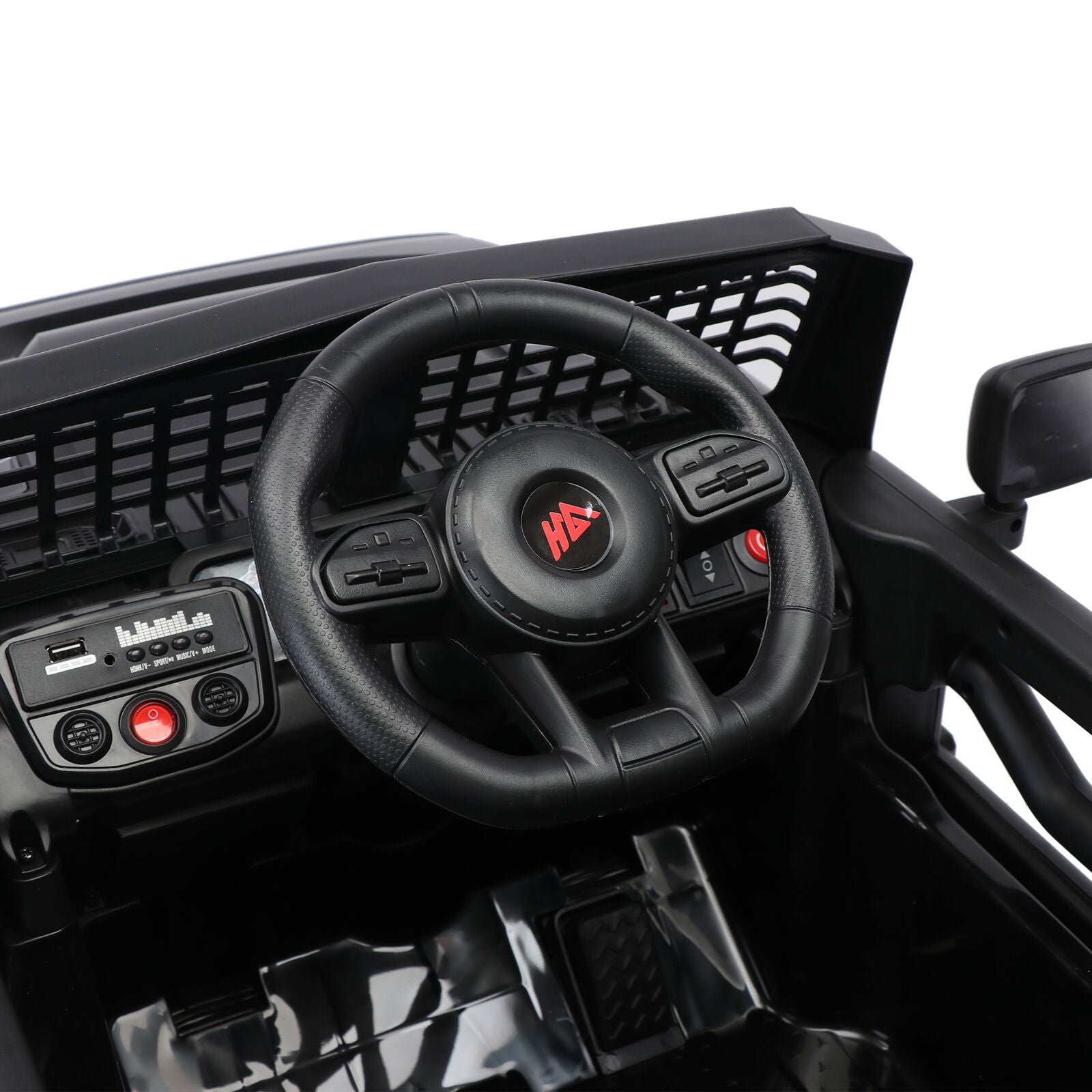 3-Speed Electric Car for Kids with Power Display, USB, MP3, and Bluetooth Connectivity