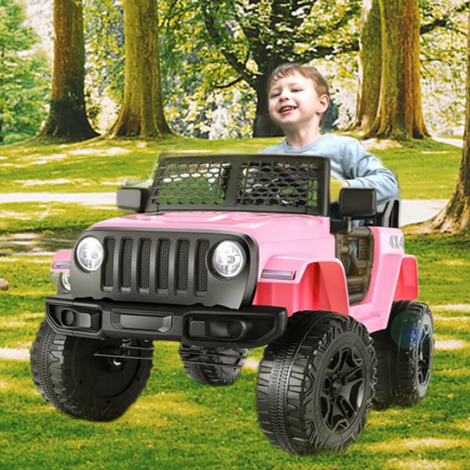 Off-Road 2 Seater Electric Ride-On Jeep with Remote Control for Kids - 12V Toy Truck