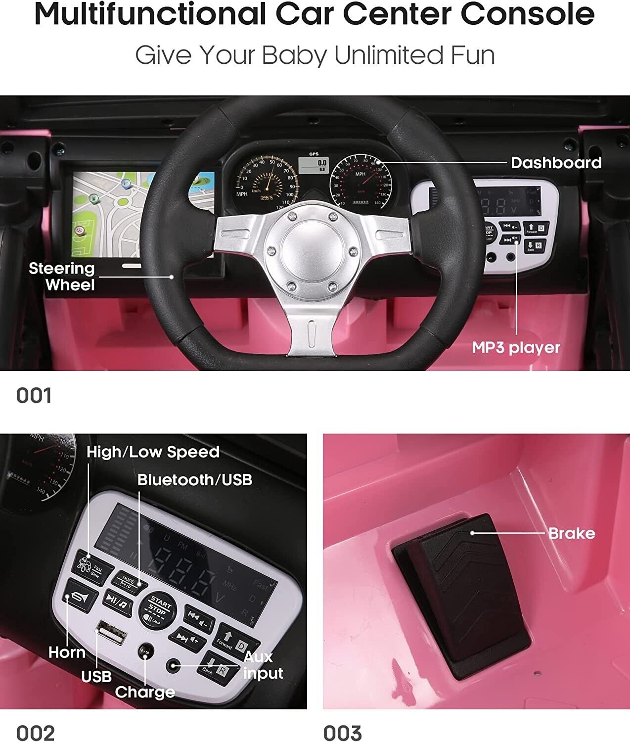 12V MP3 Kids Ride On Truck Car with Remote Control, LED Lights, and Music - Perfect Gift for Little Ones!