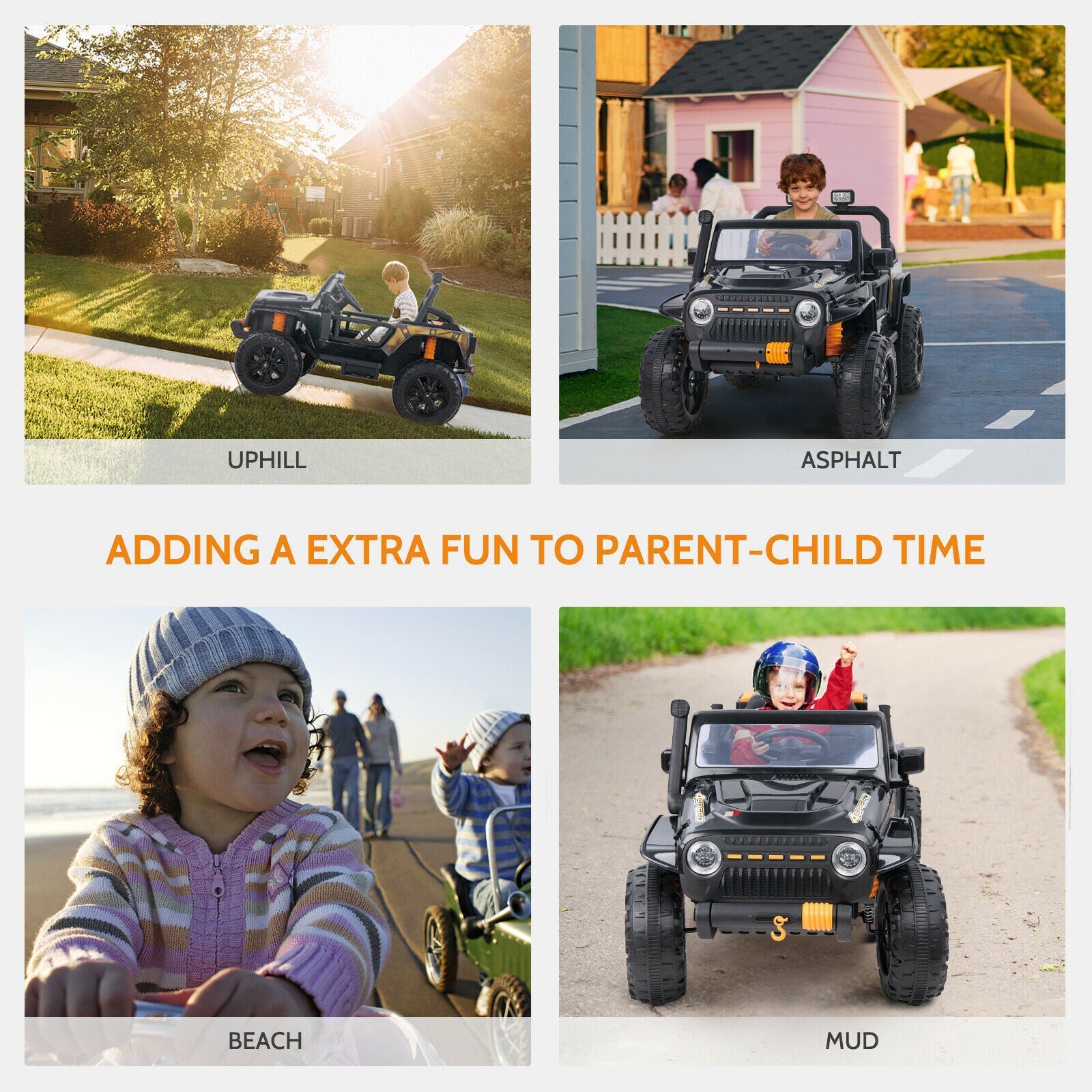3-Speed Electric Ride-On SUV Truck for Kids with Remote Control and Parent Seat - 12V