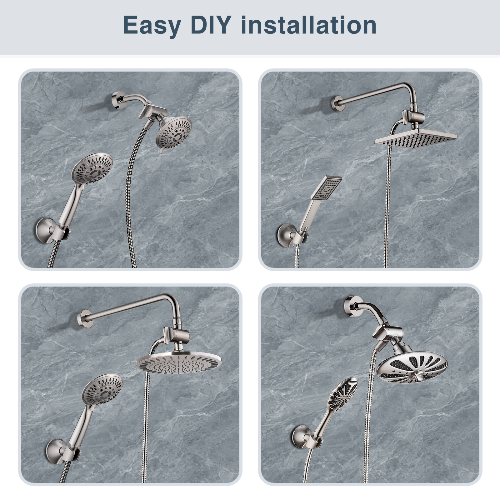 3-Way Shower Head Diverter Valve for Handheld and Fixed Shower Heads