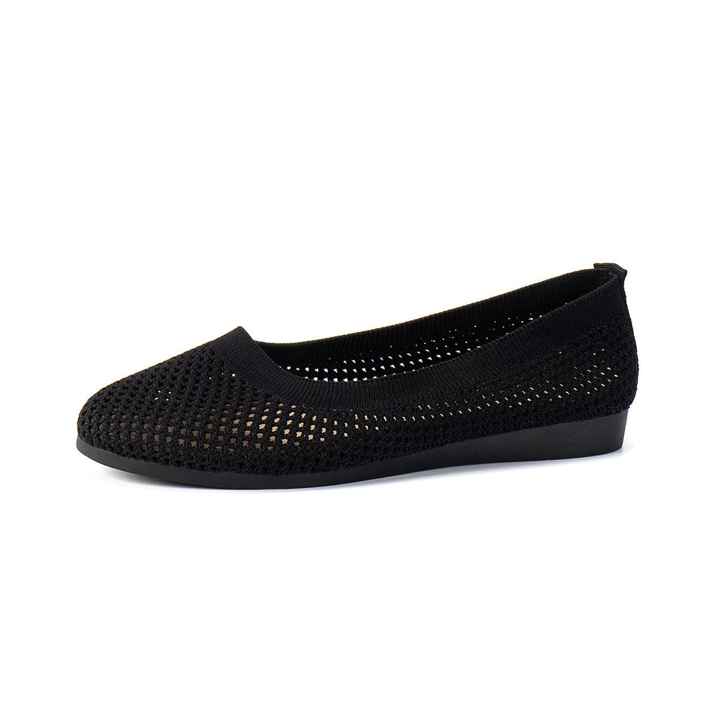 Solid Color Mesh Flat Slip-Ons