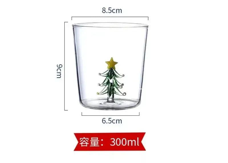 300ml 3d christmas tree wine glass – dining room holiday tumbler