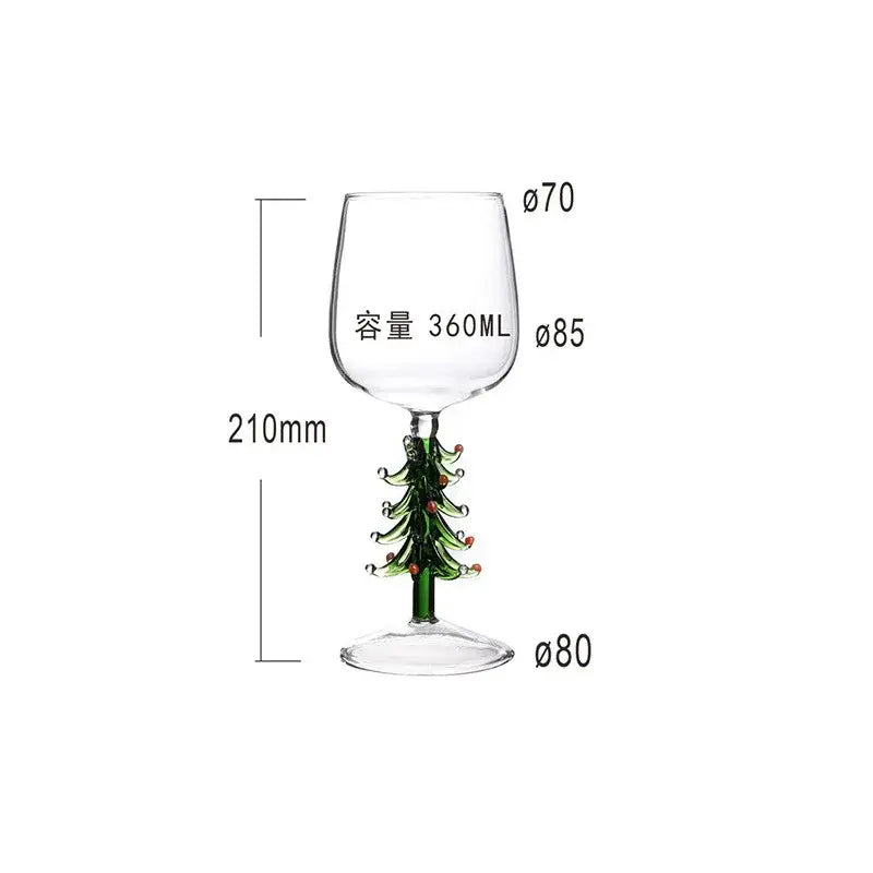 300ml 3d christmas tree wine glass – dining room holiday tumbler