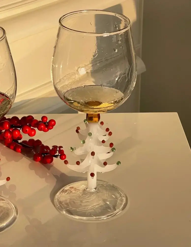 300ml 3d christmas tree wine glass – dining room holiday tumbler