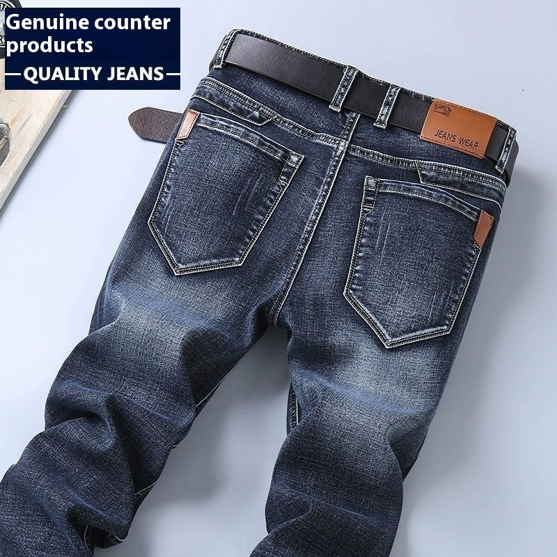 Men's Pants Straight Slim Stretch Business Casual Korean Style