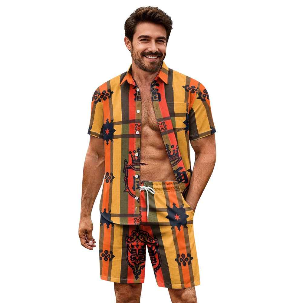 Men's Two Piece Set - Casual Shorts Outfit for Beach & Summer