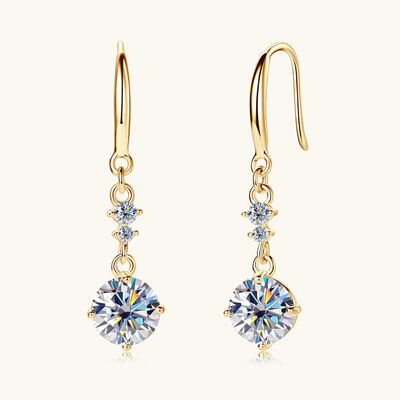 2 Carat Moissanite 925 Sterling Silver Earrings