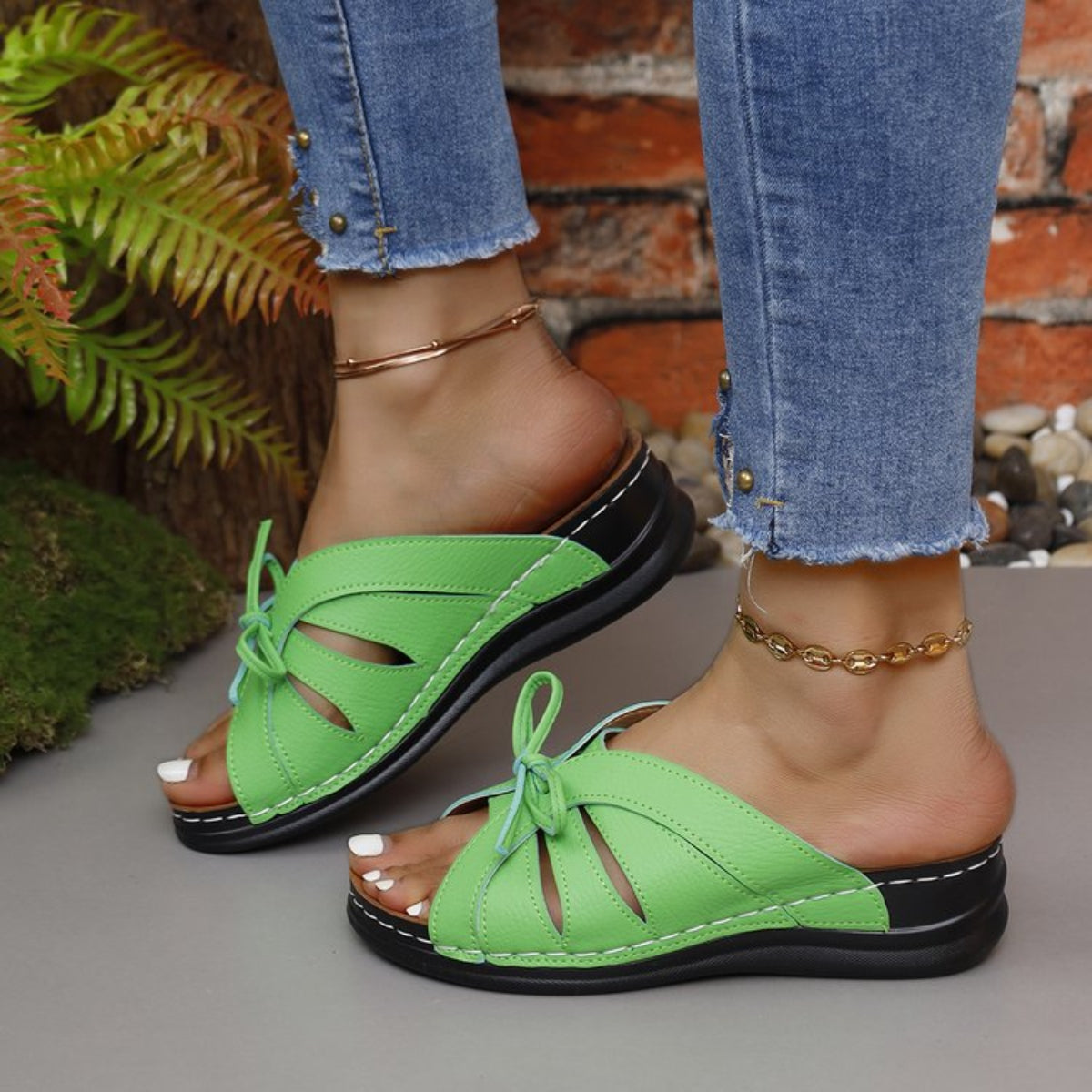 Open Toe Low Sandals
