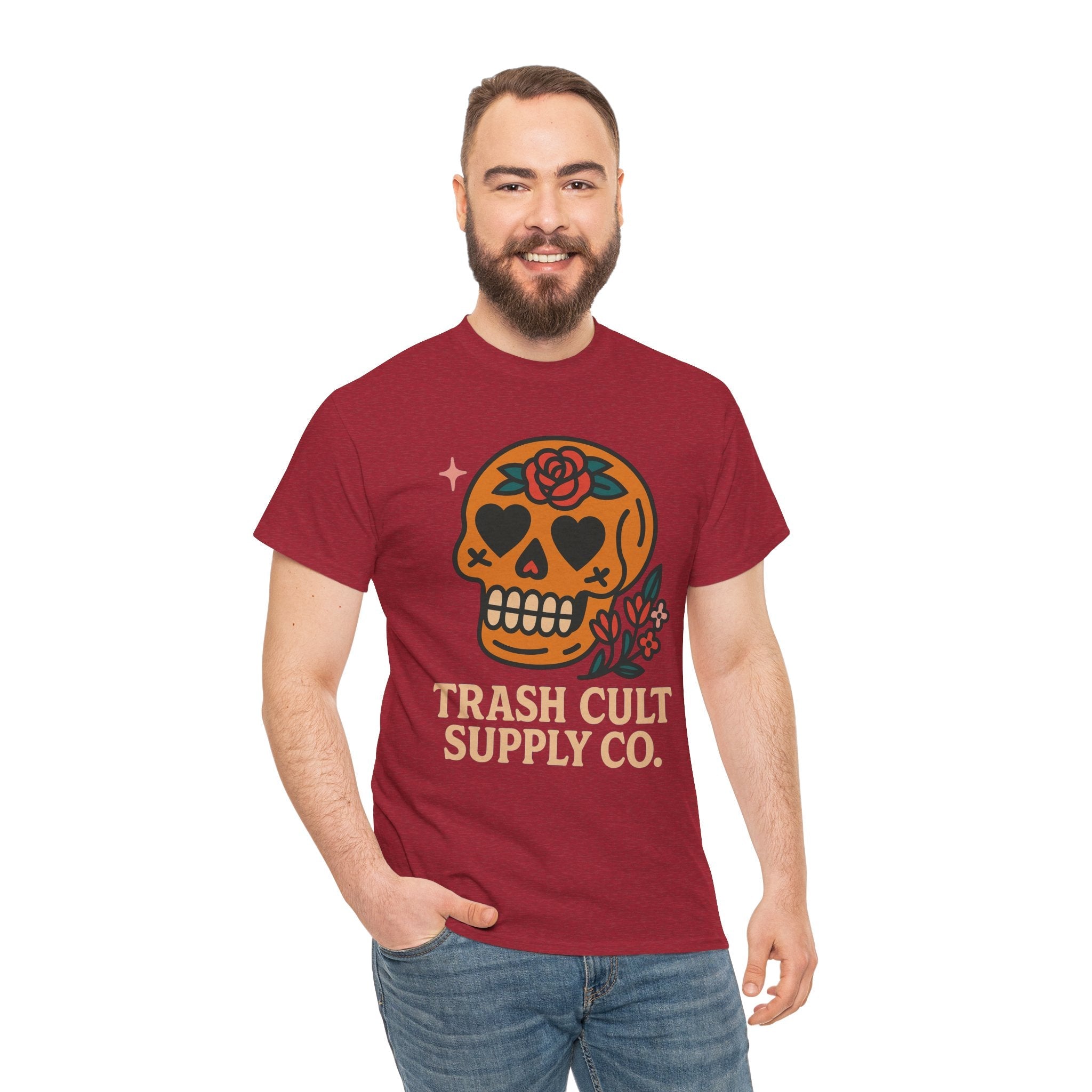 Sugar Skull T-Shirt – Trash Cult Supply Co. – Gildan 5000 Heavy Cotton Tee
