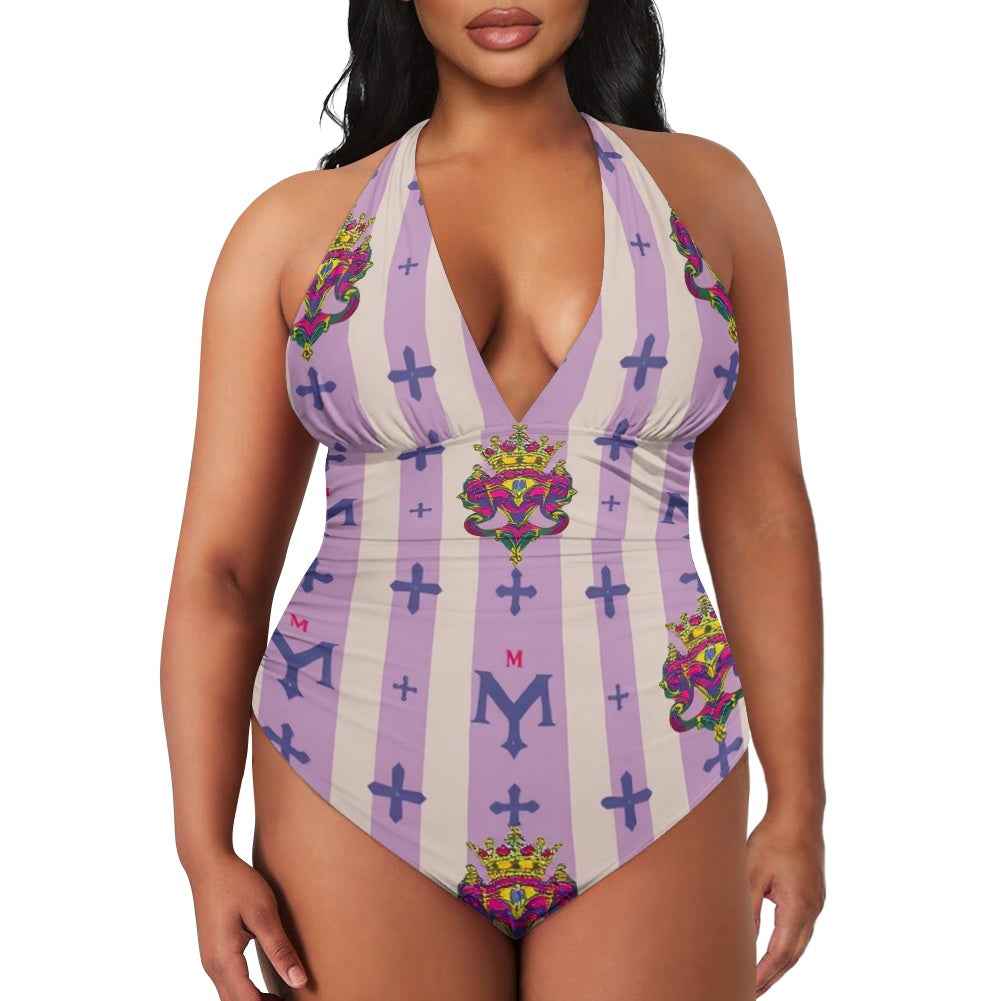 MUNSIEUR All-Over Print Women's High Cut One-piece Swimsuit