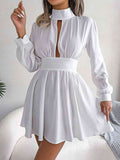 Cutout Turtle A-Line Mini Dress