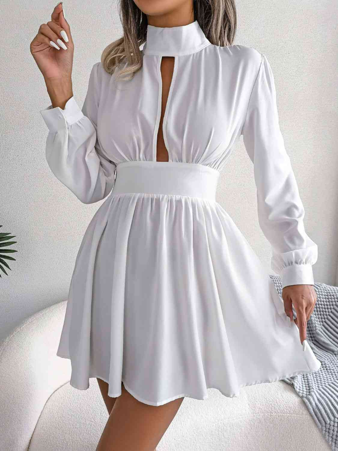 Cutout Turtle A-Line Mini Dress