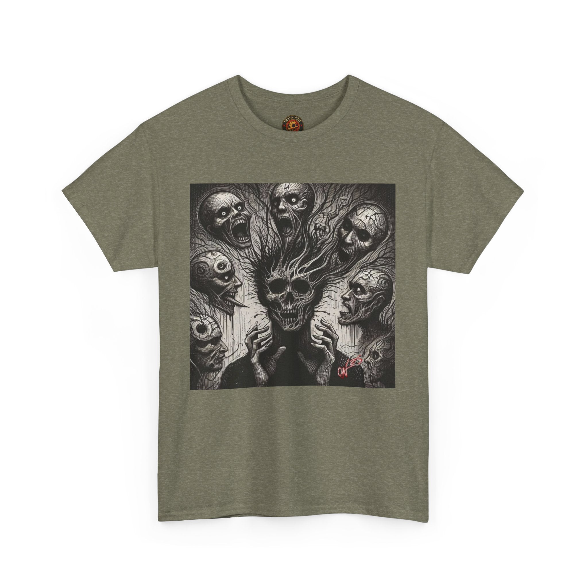 Xian Allen x Trash Cult Shirt – “Voices in the Void” | Horror Skull Scream T-Shirt