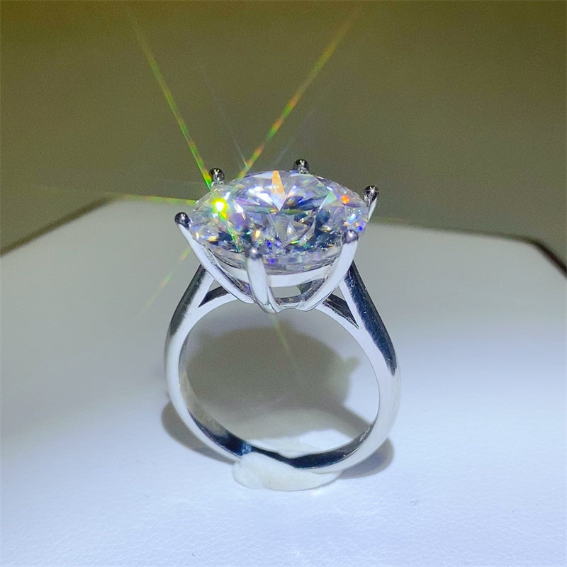 10 Carat Moissanite 925 Sterling Silver Brilliant Ring