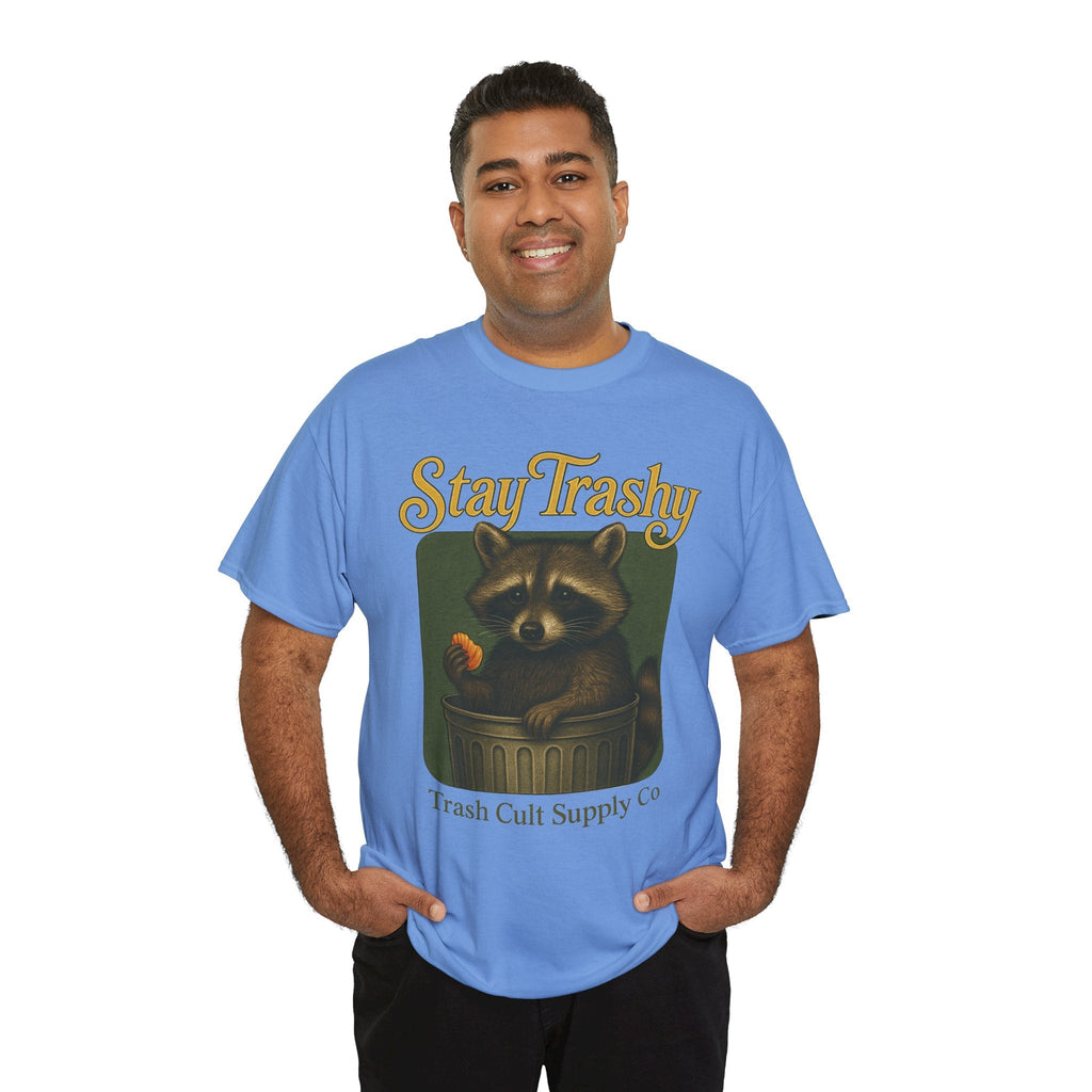 Stay Trashy Raccoon T-Shirt – Vintage-Style Cute Trash Panda | Trash Cult Supply Co | Gildan 5000