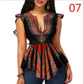 Deep V-neck Zipper Cropped Blouse