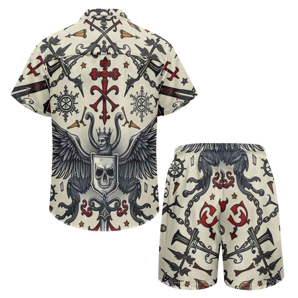 Men's Tropical Shorts Set - Two Piece Summer Beach Outfit