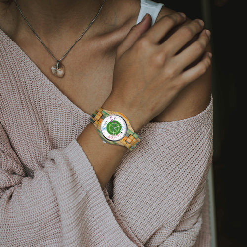 884. Camouflage Wooden Watch - Green&Blue