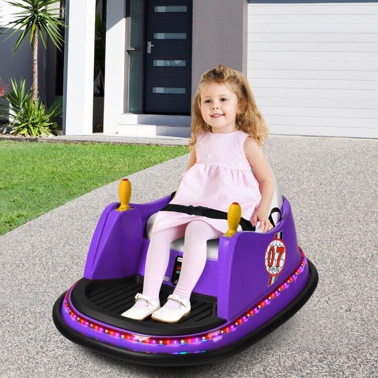360 Degree Spin Kids Ride On Bumper Car with Remote Control - 12V Race Toy