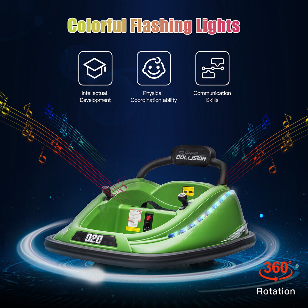 360° Rotating Electric Bumper Car for Kids with Remote Control - 12V Ride-On Vehicle Toy