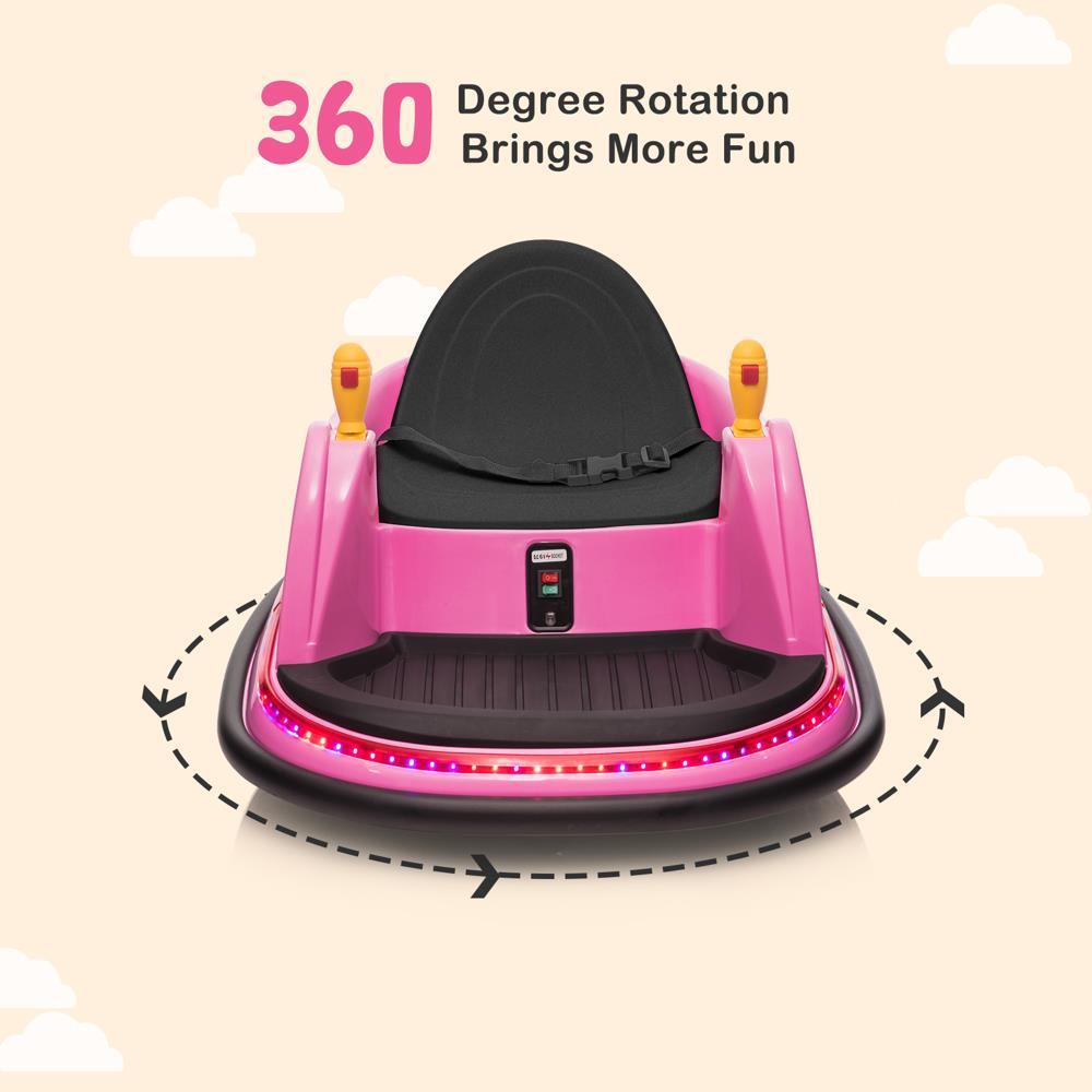 360° Spin Race Bumper Car for Kids Ages 2-5 with 6V 7AH Battery and 1.3 MPH Speed