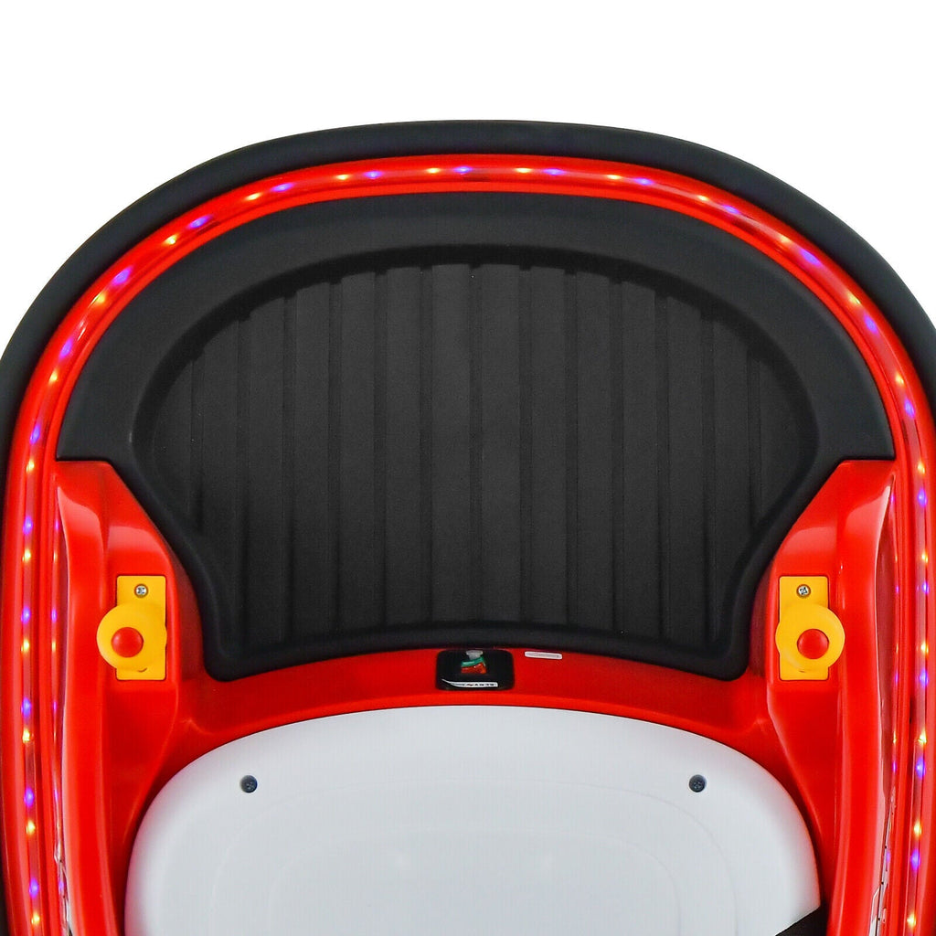 360° Spin Race Bumper Car for Kids with Remote Control - Red, 12V Vehicle