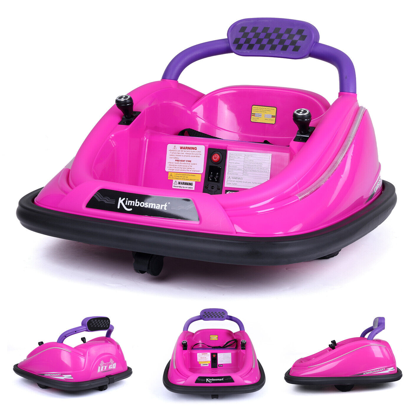360° Spin Race Car for Kids with Remote Control and LED Lights - 6V Bumper Car Ride-On