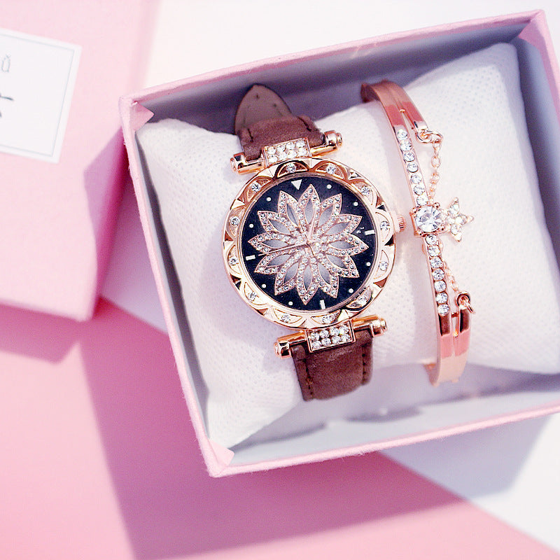 Women's Rotating Luxury Watch Set Casual Design