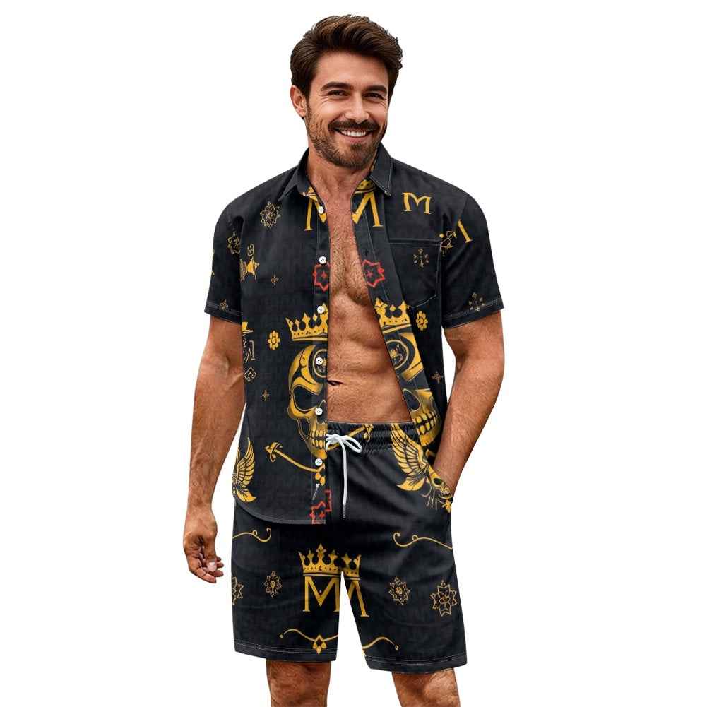 Men's Outfit Set - Two Piece Shorts & Top for Summer Wear