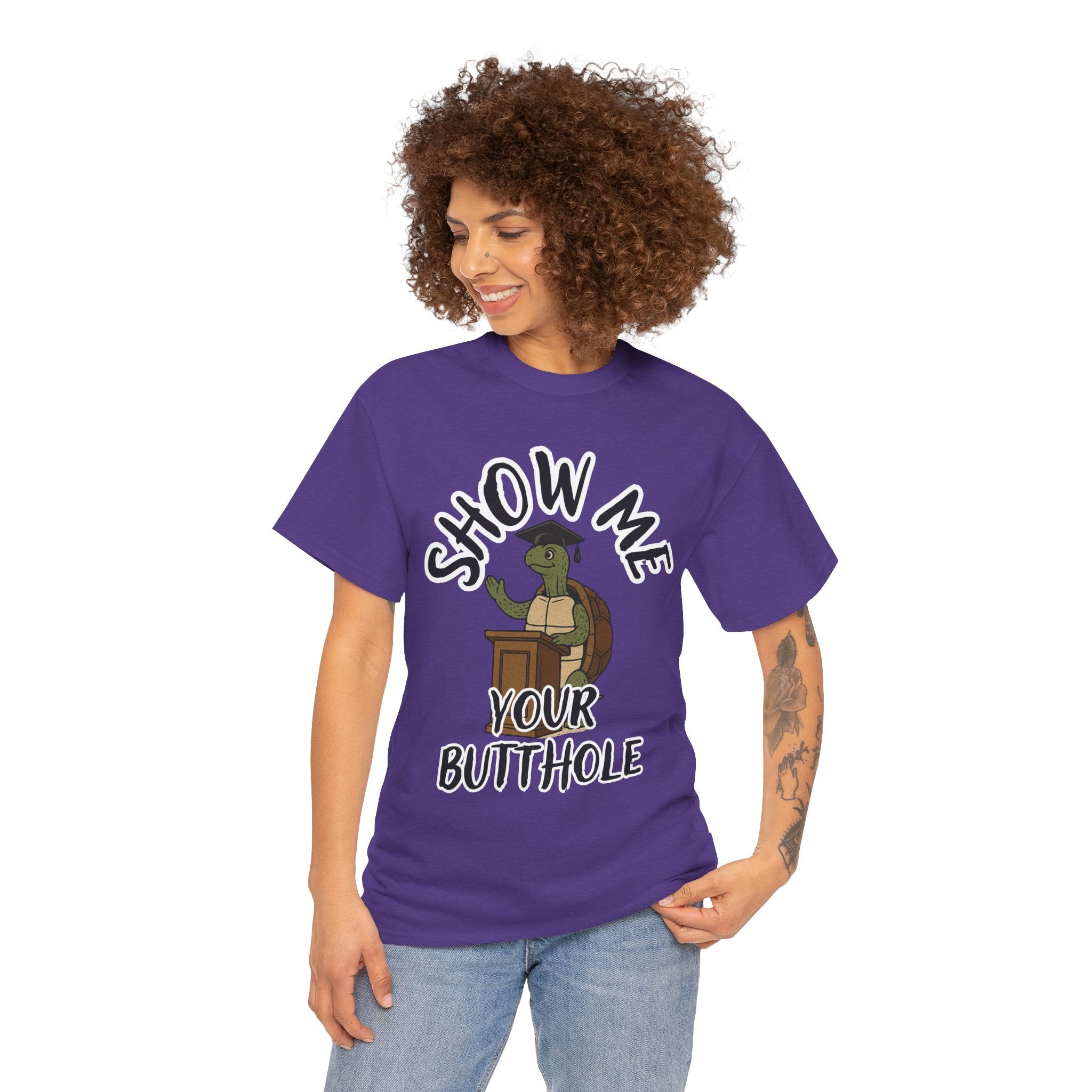 Show Me Your Butthole Turtle Tee – Feral Graduation Speech Shirt
