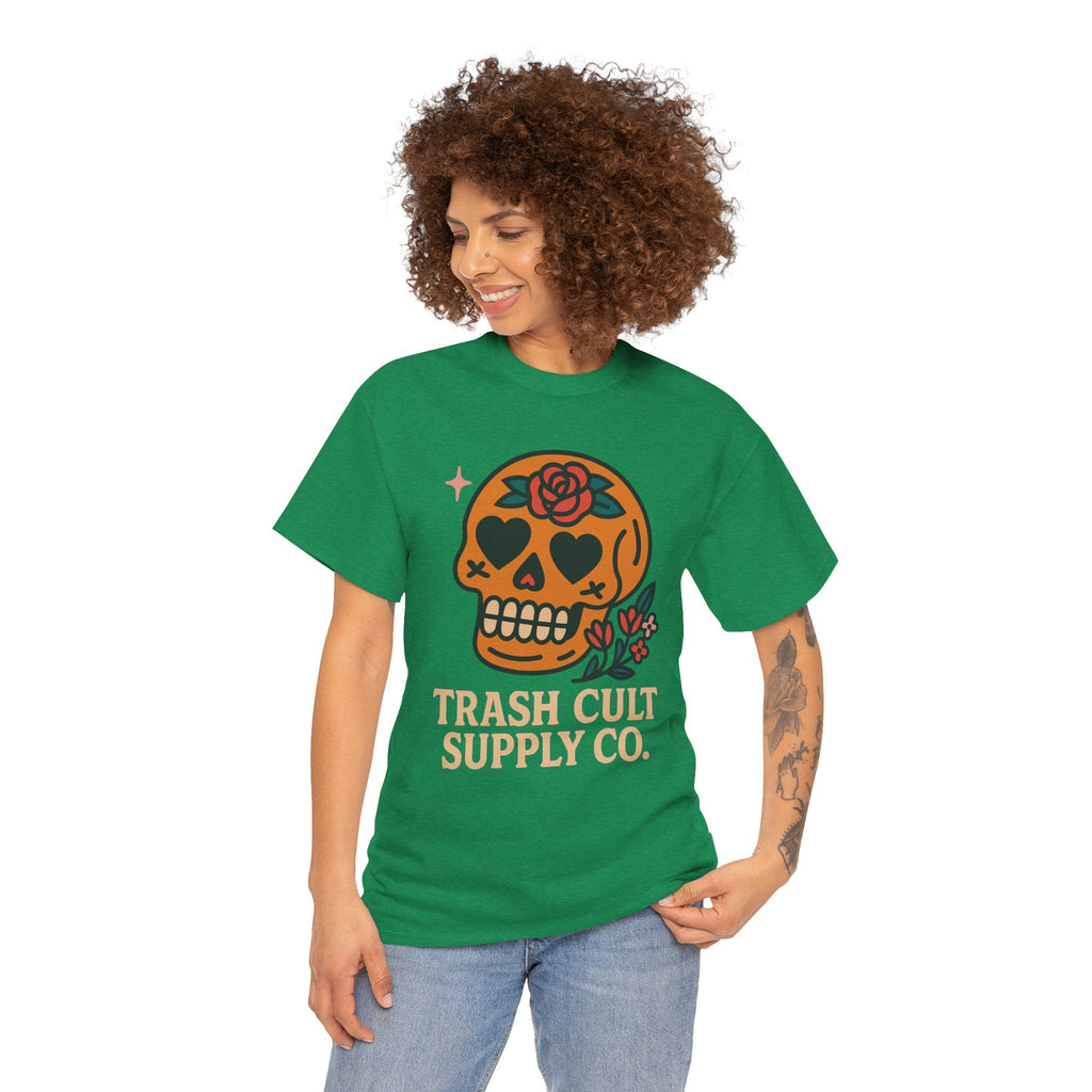 Sugar Skull T-Shirt – Trash Cult Supply Co. – Gildan 5000 Heavy Cotton Tee