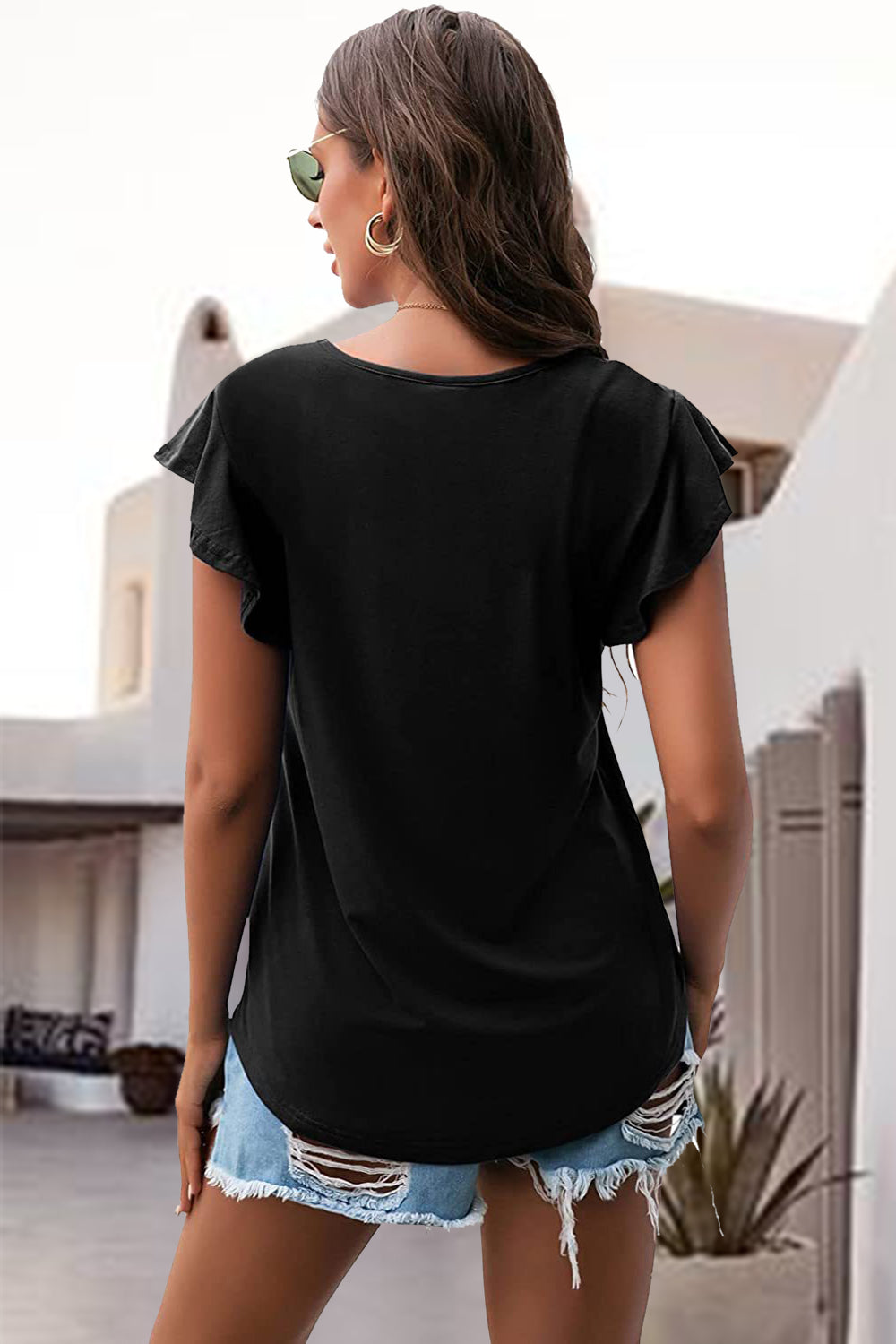 Ruffled Sleeve Blouse