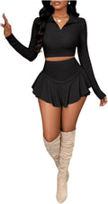 Women's Fashion Solid Colors Navel Ruffled Pearl Skirt