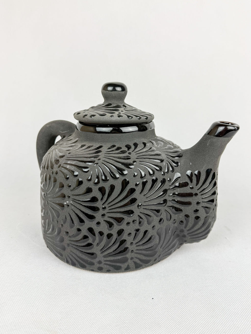 Mexican Black Talavera Style Tea Set Set 6pc - Juego de Te