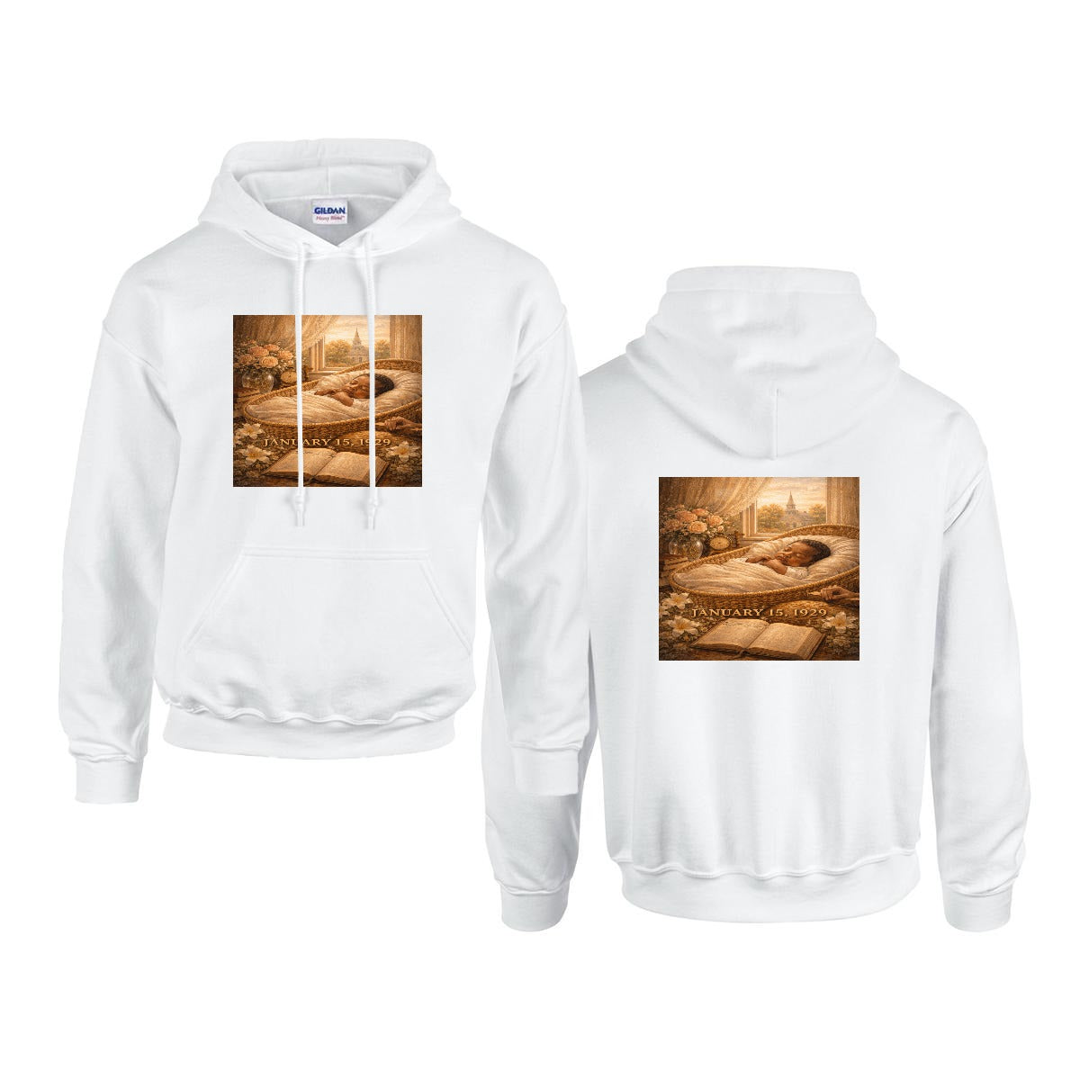 Men's MLK Hoodie "The Birth" - USA Printed Double Sided