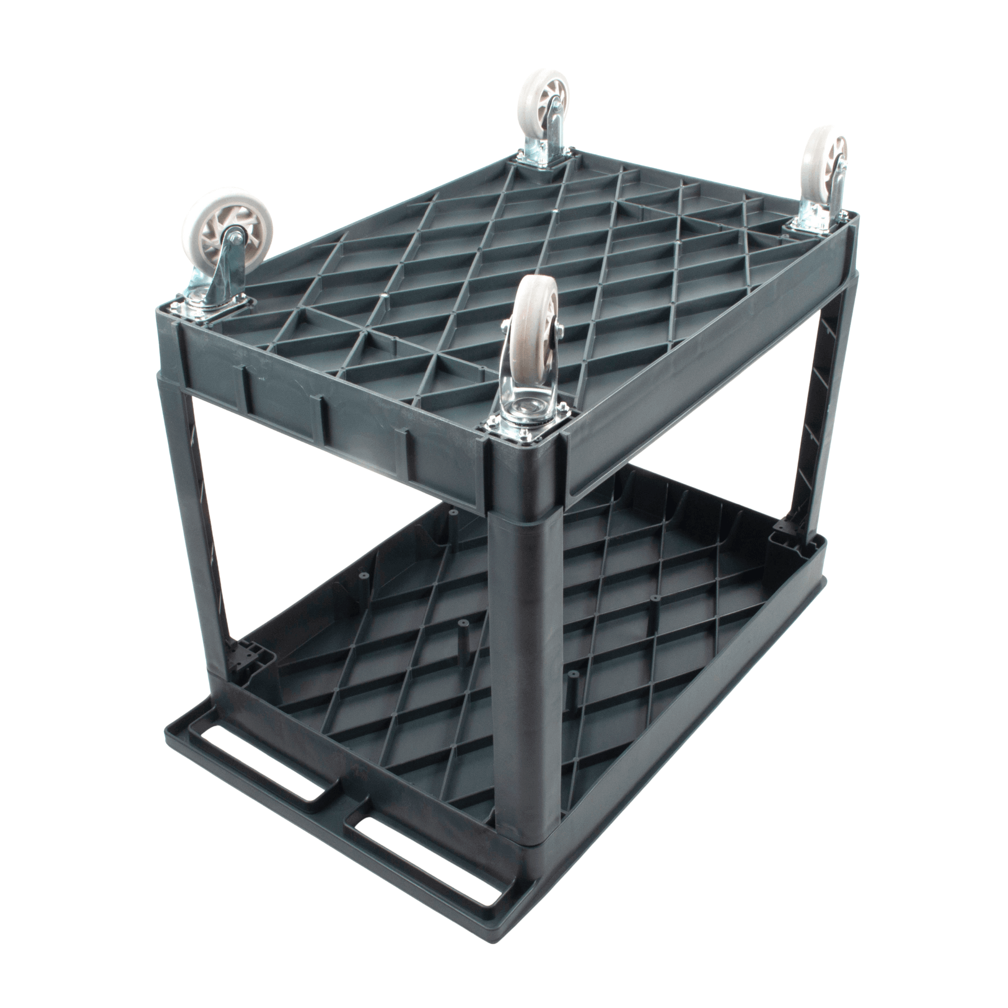 SC2500DP Heavy-Duty Utility Cart with Flat Top Shelf – 2-Tier Rolling Service Cart