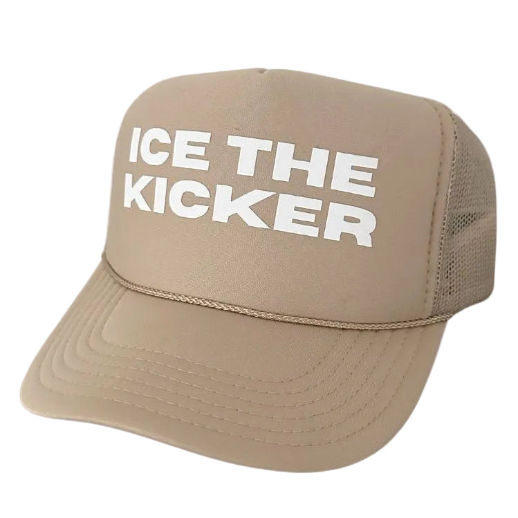 ICE THE KICKER ♡ printed trucker hat