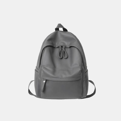 Stylish PU Leather Zip Backpack for Everyday Use