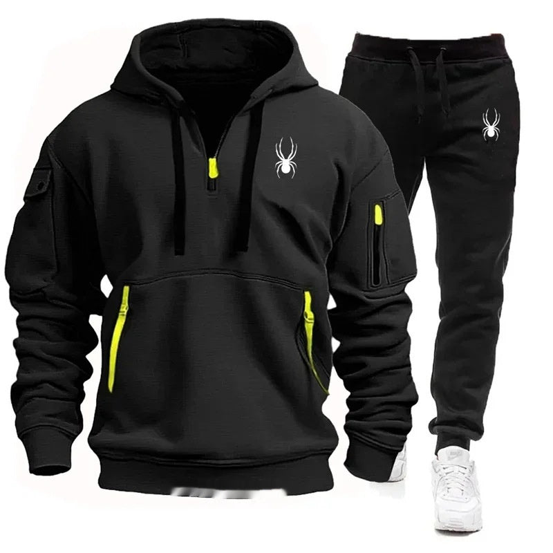 Casual Men's Jogger Set Pocket Polyester