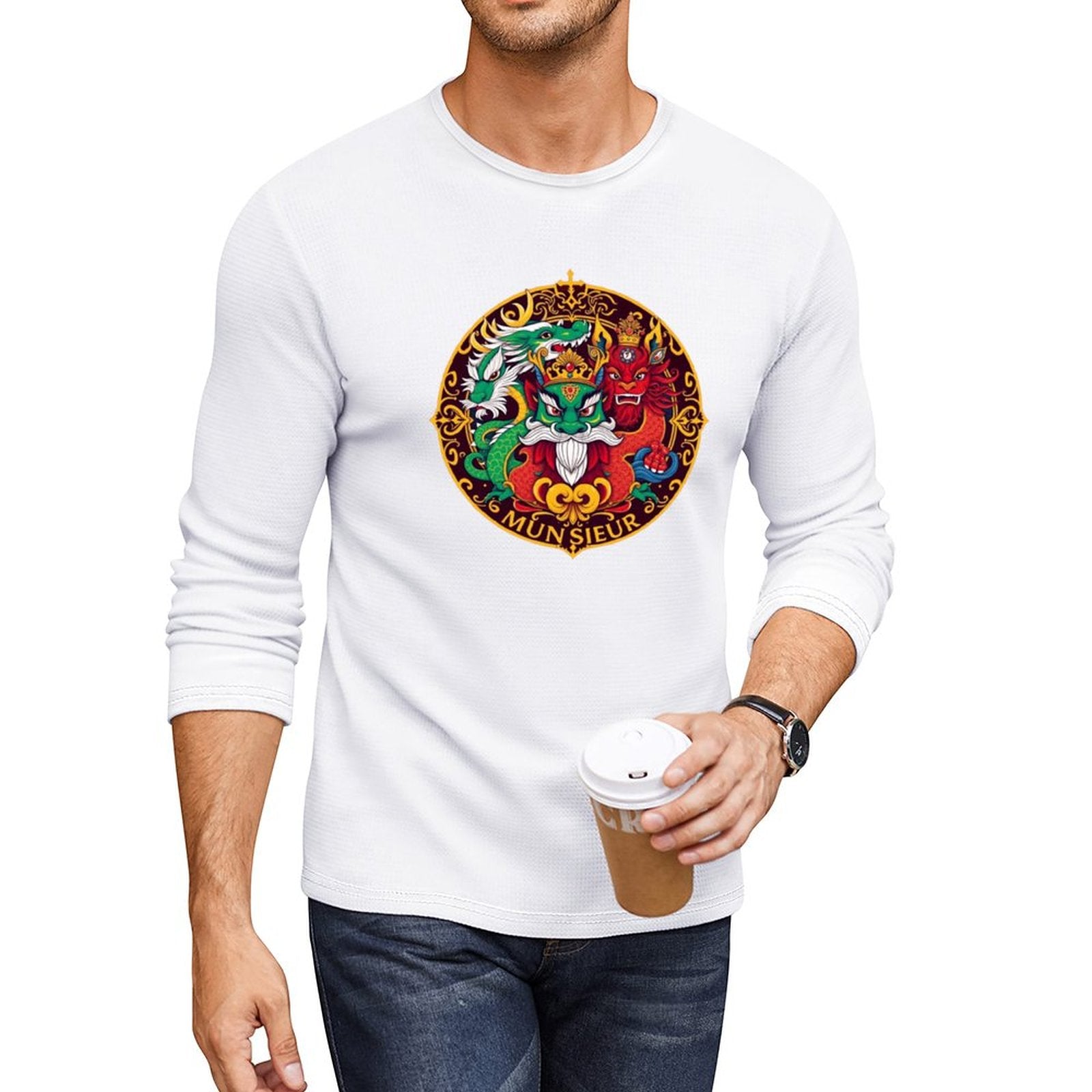 Munsieur Long Sleeve Tee for Men: The Perfect Balance of Casual and Refined