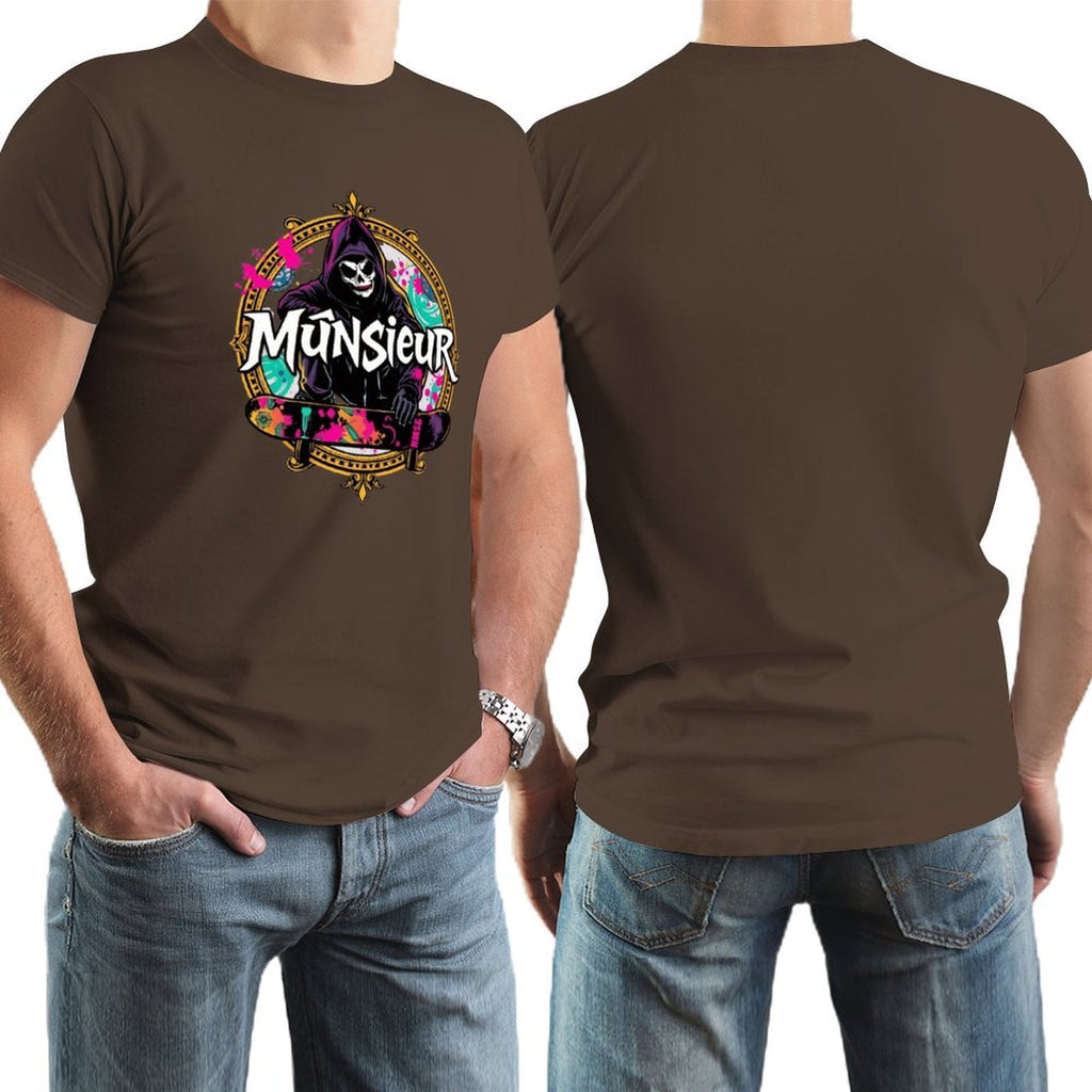 Munsieur New Skool Tee for Men – Skull Skateboard Graphic Tee